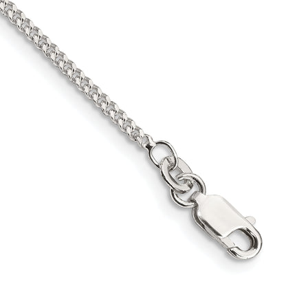 8 Inch Sterling Silver 1.75mm Curb Chain Bracelet