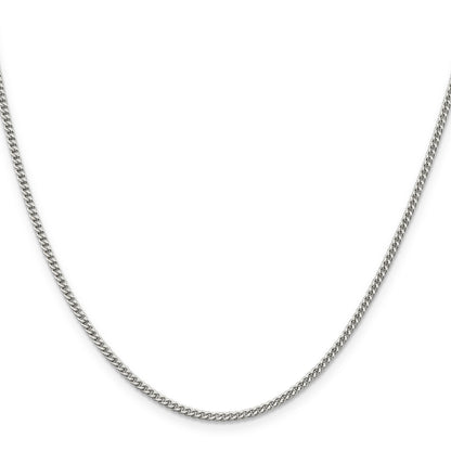 14 Inch Sterling Silver 2mm Curb Chain Necklace
