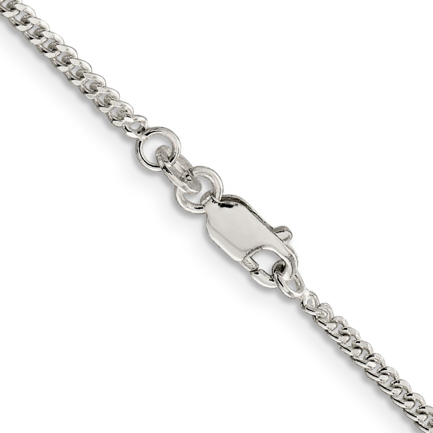 14 Inch Sterling Silver 2mm Curb Chain Necklace