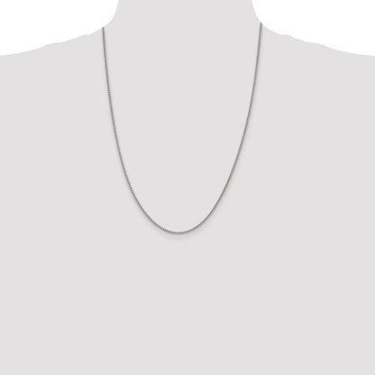 24 Inch Sterling Silver 2mm Curb Chain Necklace