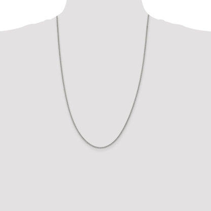 26 Inch Sterling Silver 2mm Curb Chain Necklace