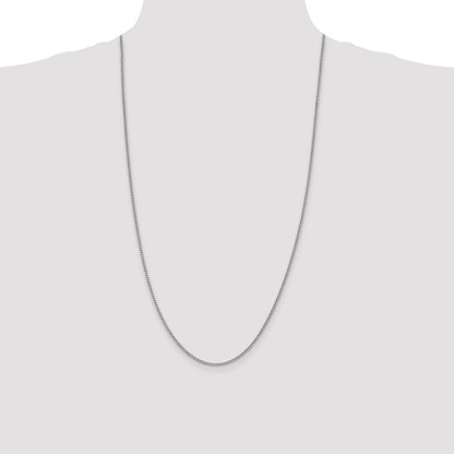 28 Inch Sterling Silver 2mm Curb Chain Necklace