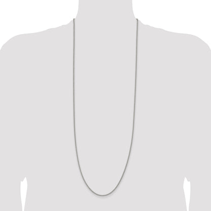 36 Inch Sterling Silver 2mm Curb Chain Necklace
