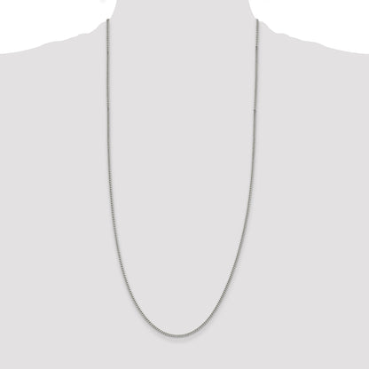 30 Inch Sterling Silver Rhodium-Plated 2mm Curb Chain Necklace