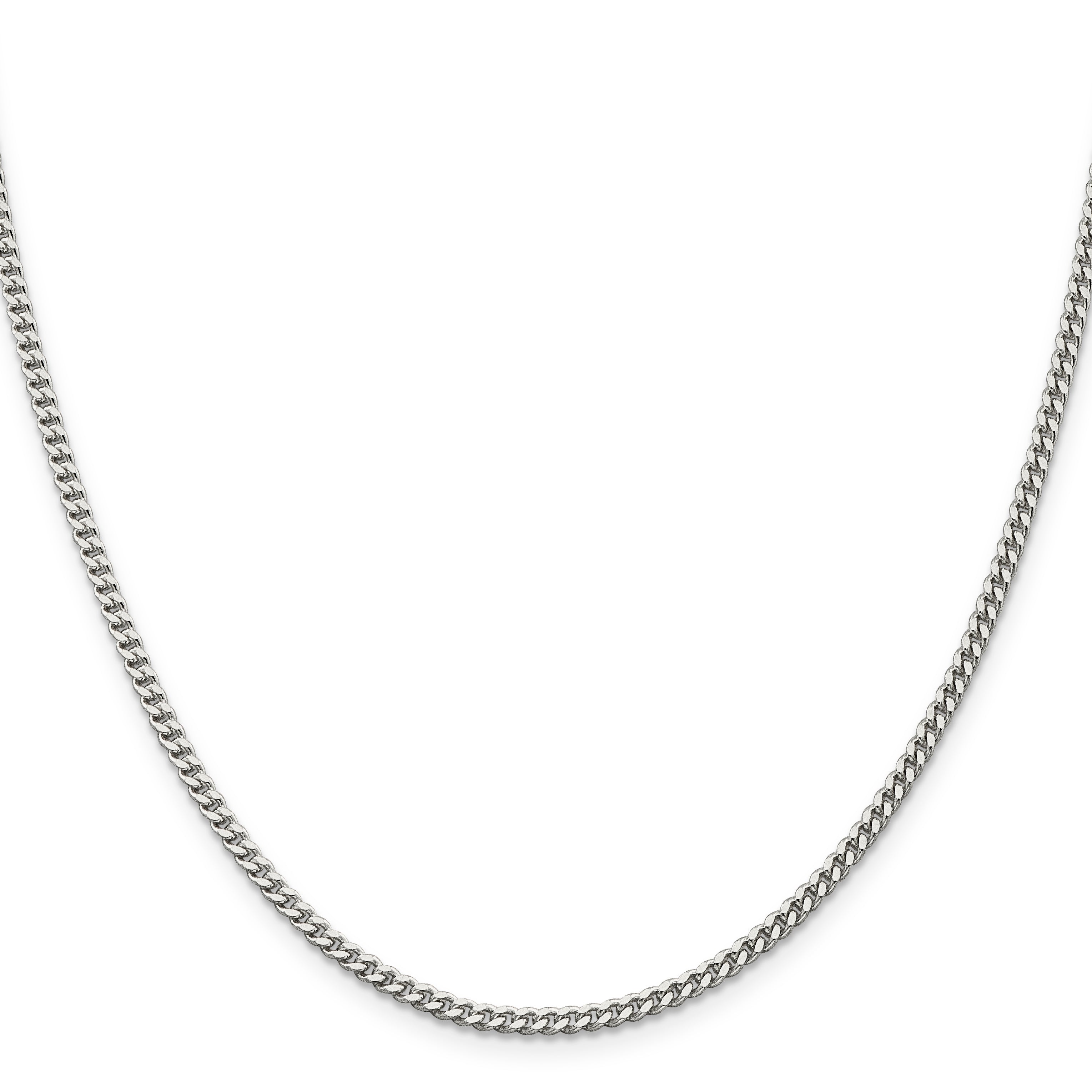 22 Inch Sterling Silver 3mm Curb Chain Necklace