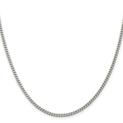 16 Inch Sterling Silver 3mm Curb Chain Necklace