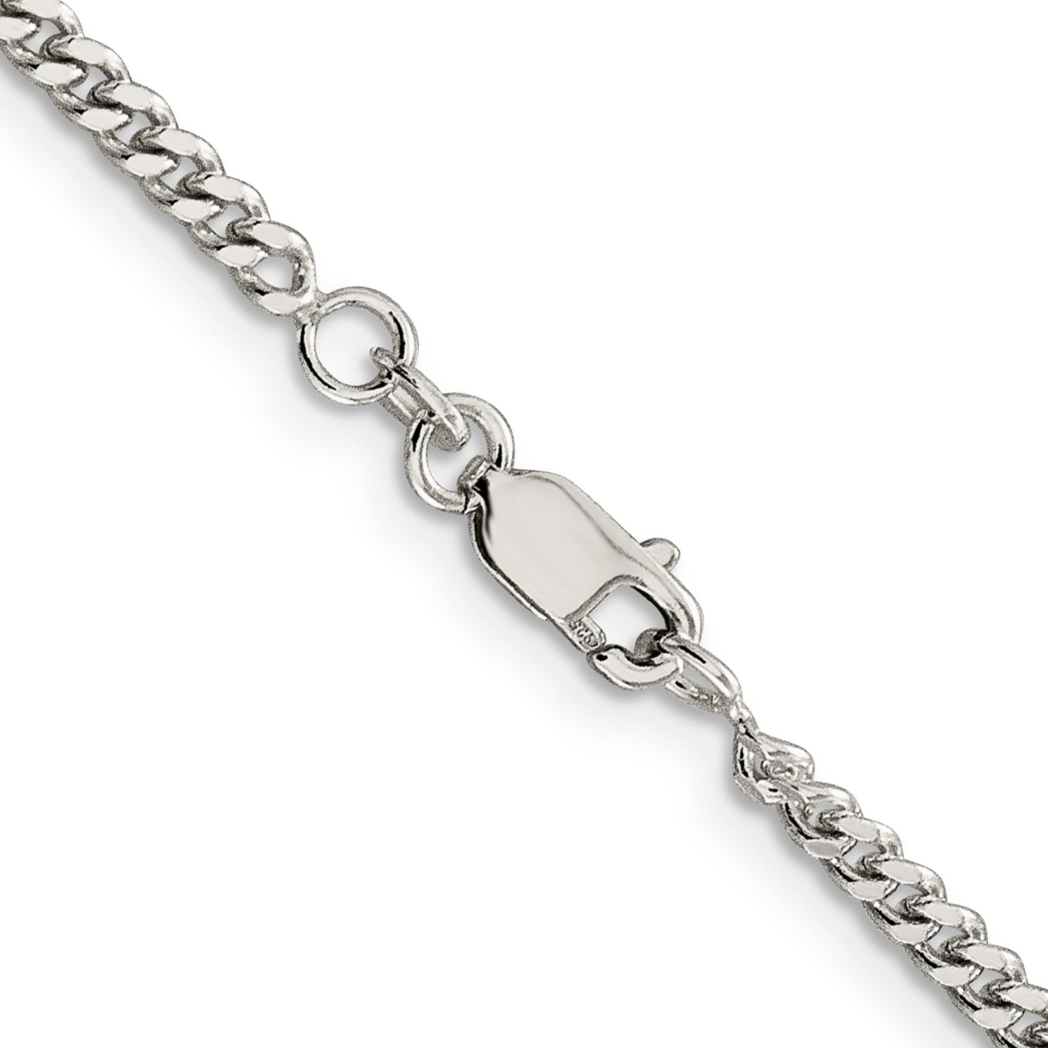 20 Inch Sterling Silver 3mm Curb Chain Necklace