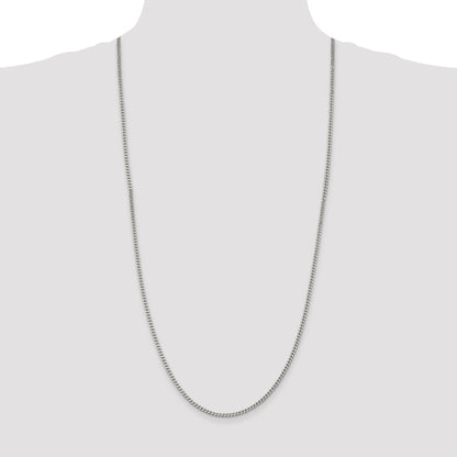 30 Inch Sterling Silver 3mm Curb Chain Necklace