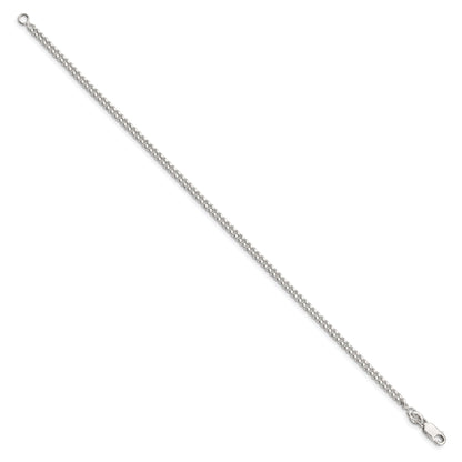 9 Inch Sterling Silver 3mm Curb Chain Anklet