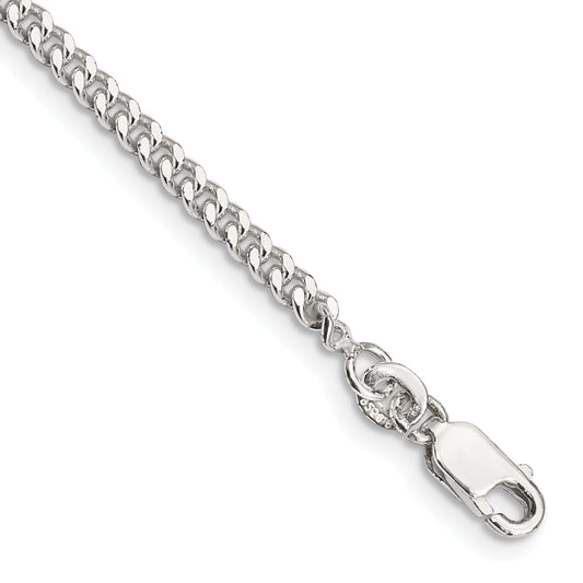 9 Inch Sterling Silver 3mm Curb Chain Anklet