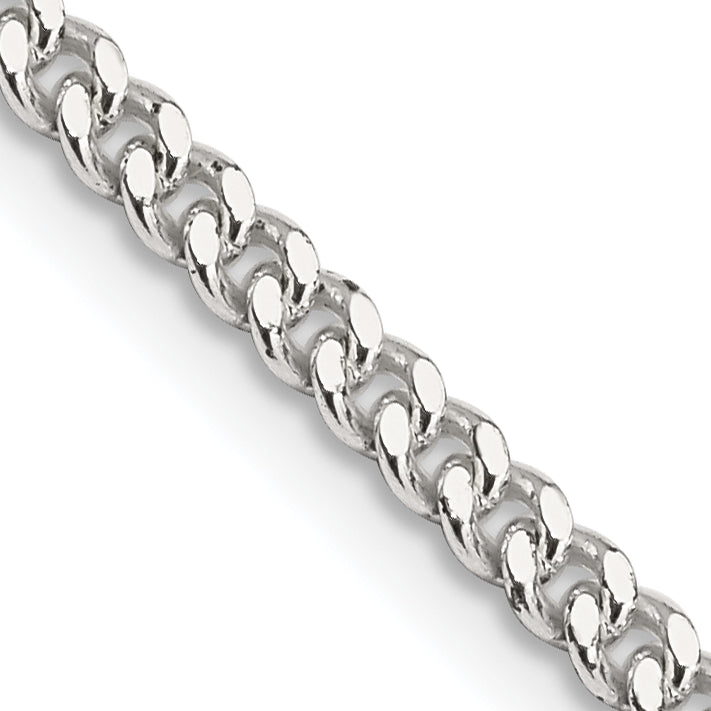 18 Inch Sterling Silver 3mm Curb Chain Necklace
