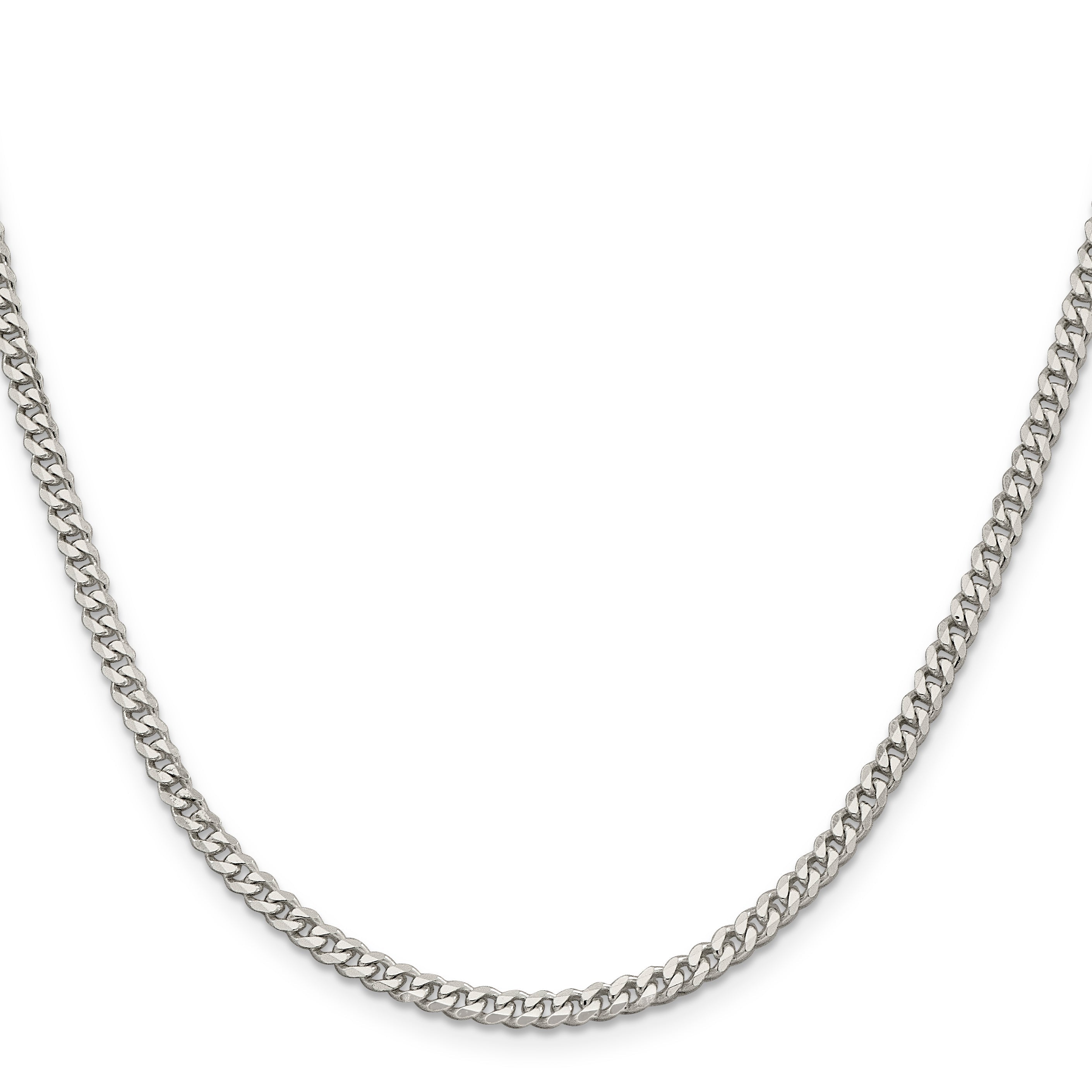 20 Inch Sterling Silver 3.5mm Curb Chain Necklace