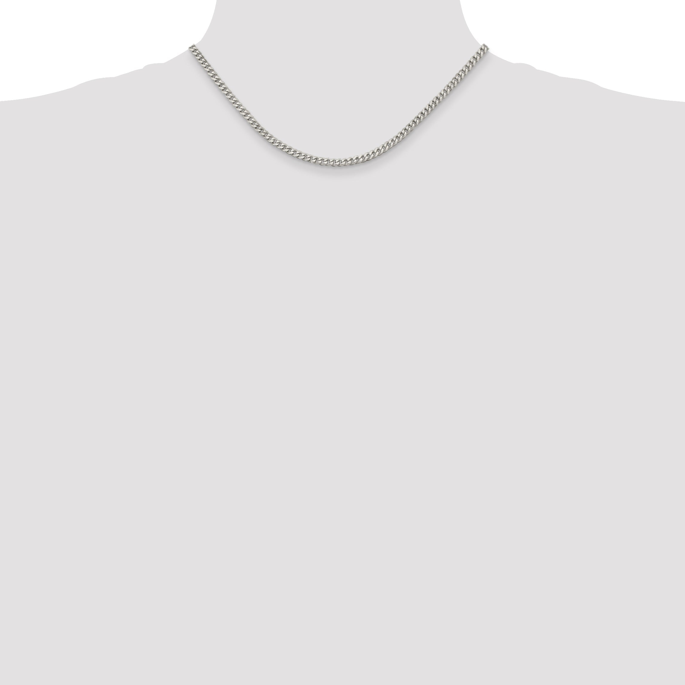 16 Inch Sterling Silver 3.5mm Curb Chain Necklace