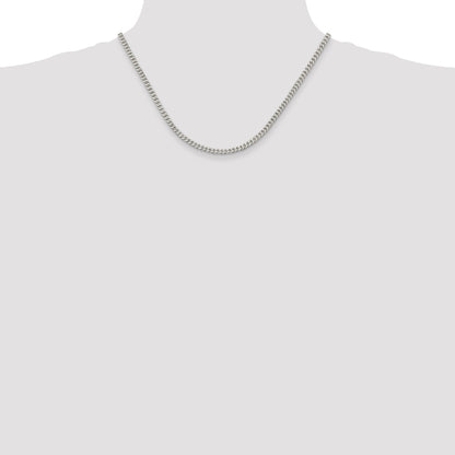 18 Inch Sterling Silver 3.5mm Curb Chain Necklace