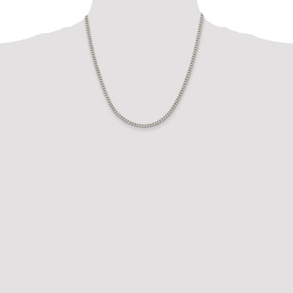 20 Inch Sterling Silver 3.5mm Curb Chain Necklace