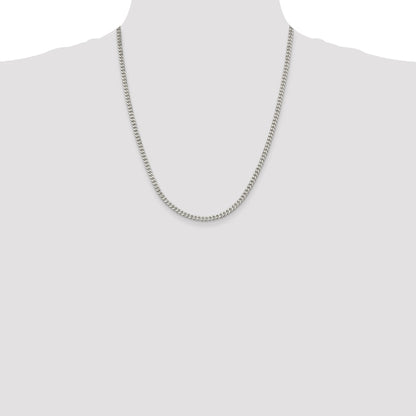 22 Inch Sterling Silver 3.5mm Curb Chain Necklace