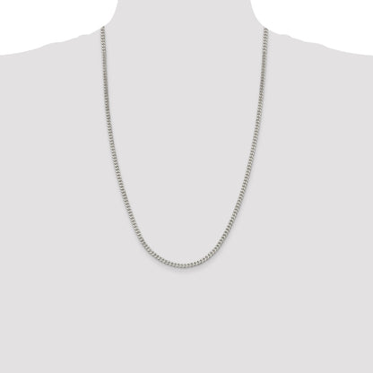26 Inch Sterling Silver 3.5mm Curb Chain Necklace
