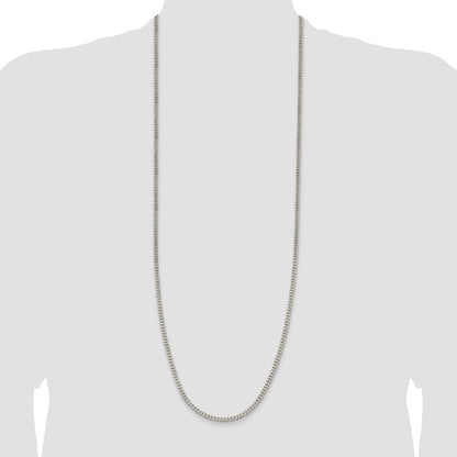36 Inch Sterling Silver 3.5mm Curb Chain Necklace