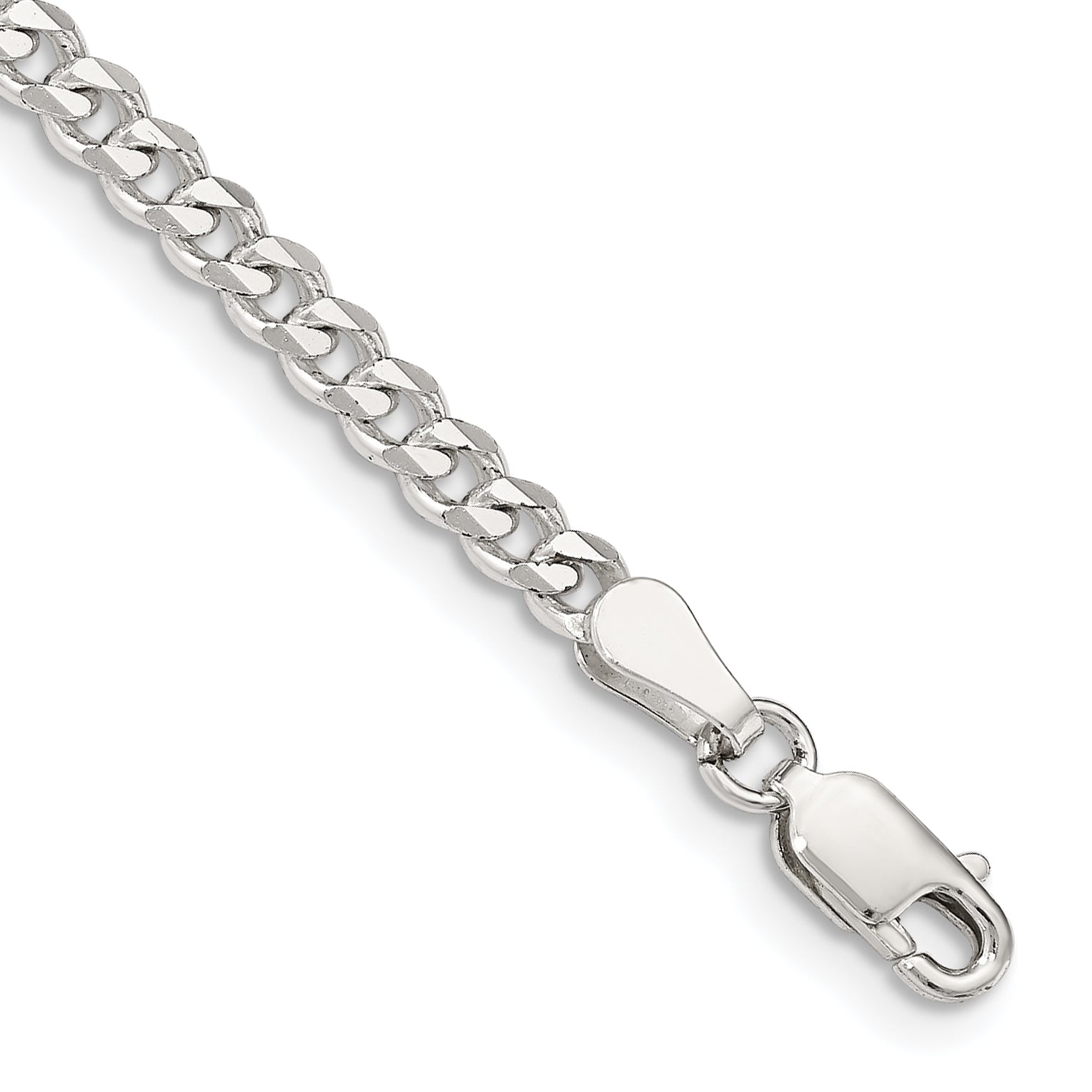 7 Inch Sterling Silver 3.5mm Curb Chain Bracelet
