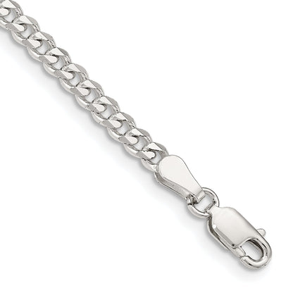 8 Inch Sterling Silver 3.5mm Curb Chain Bracelet