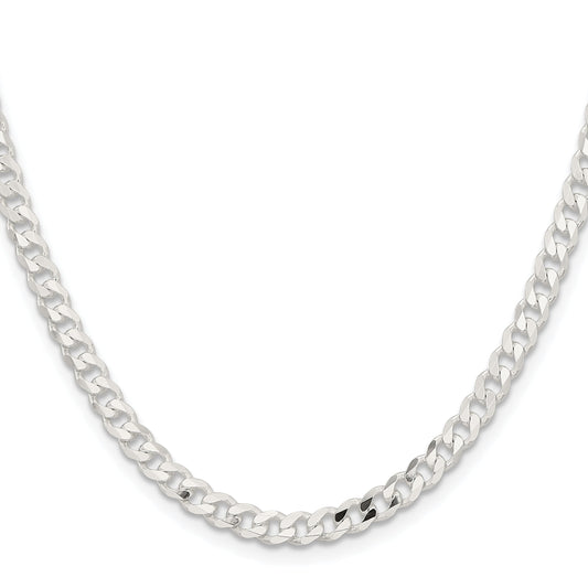 24 Inch Sterling Silver 4.5mm Curb Chain Necklace