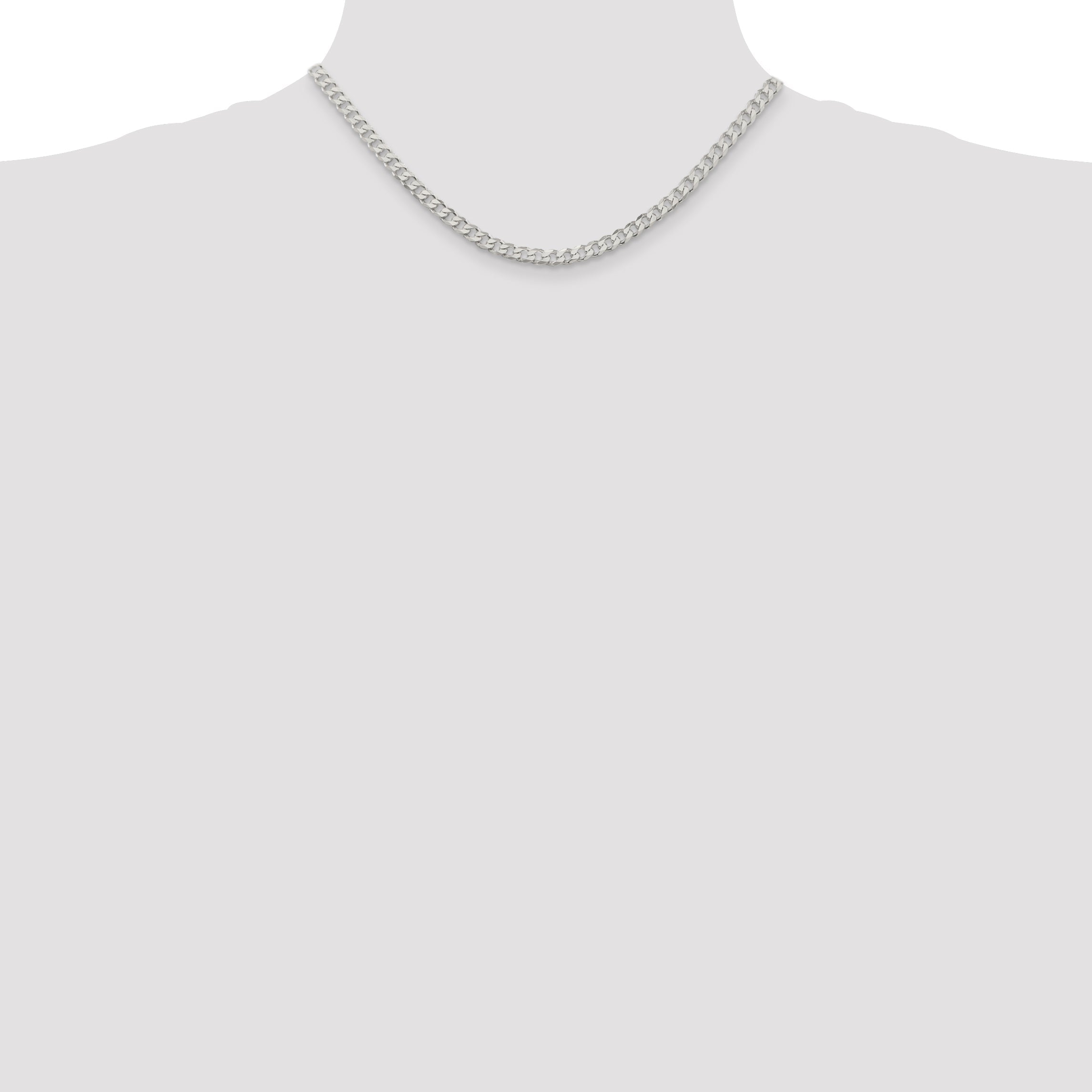 16 Inch Sterling Silver 4.5mm Curb Chain Necklace