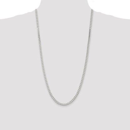 28 Inch Sterling Silver 4.5mm Curb Chain Necklace