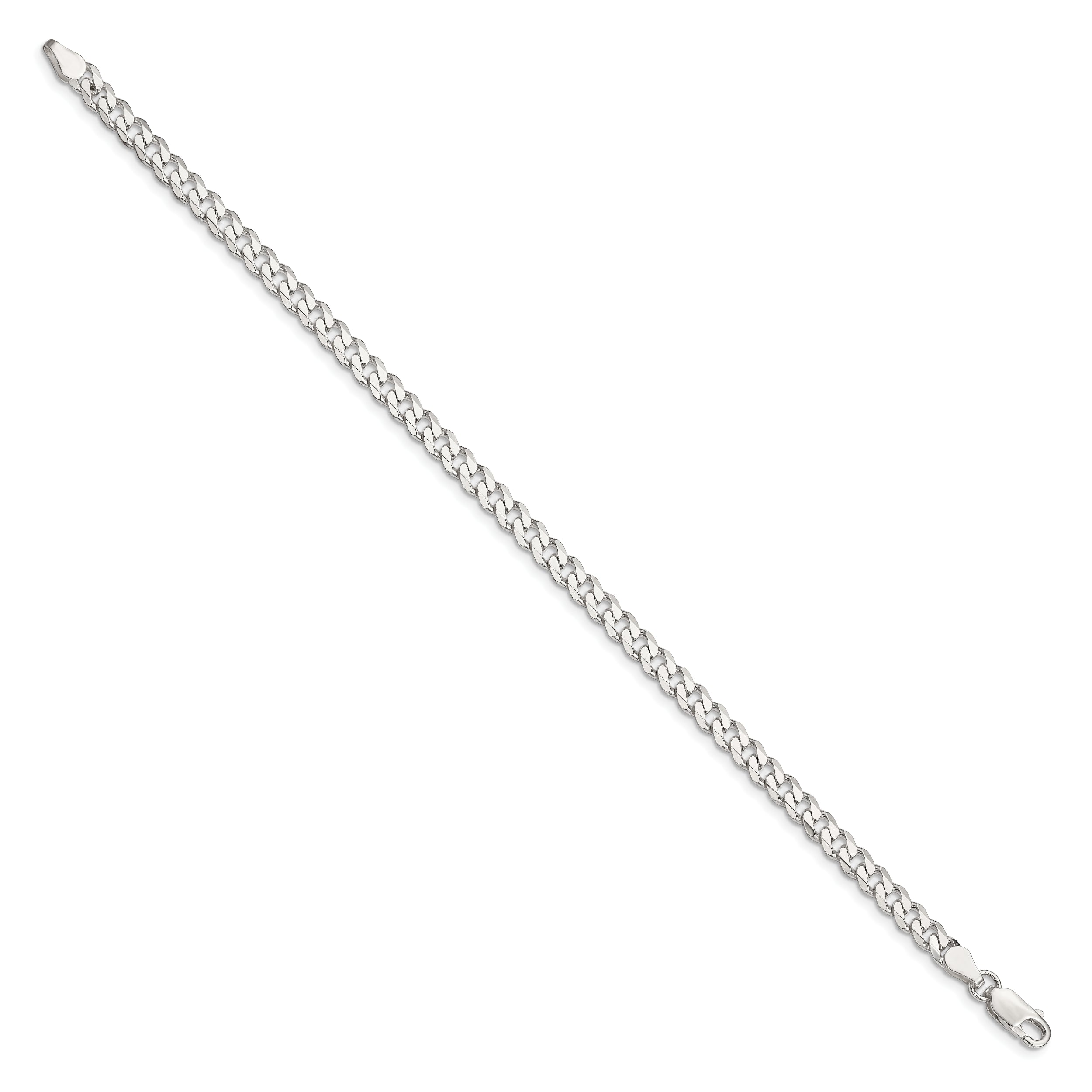 8 Inch Sterling Silver 4.5mm Curb Chain Bracelet