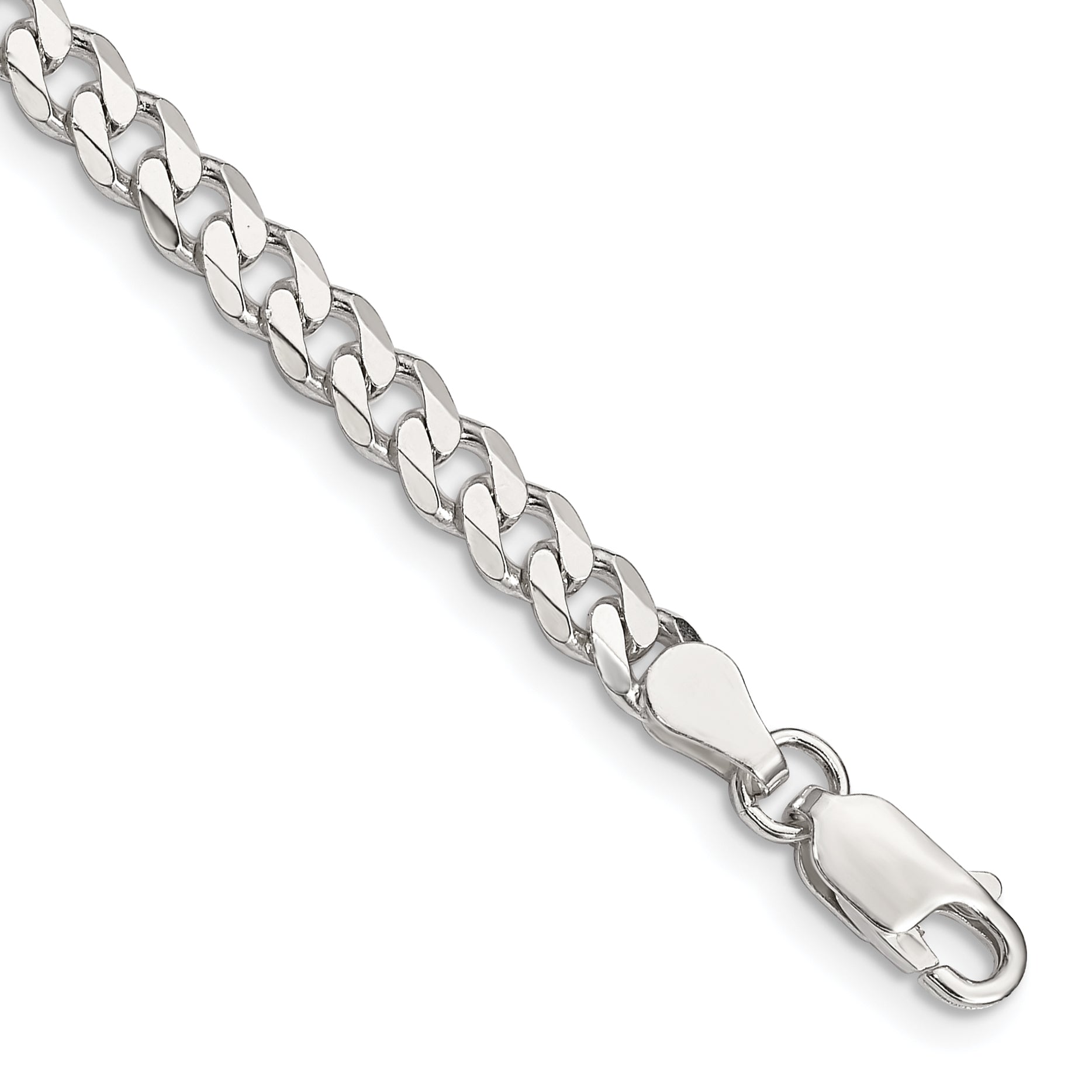 8 Inch Sterling Silver 4.5mm Curb Chain Bracelet