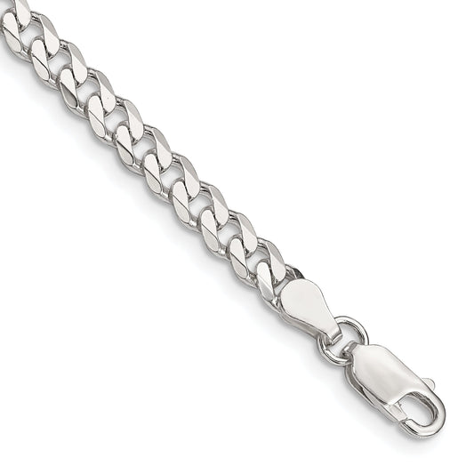 8 Inch Sterling Silver 4.5mm Curb Chain Bracelet