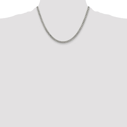 18 Inch Sterling Silver Rhodium-Plated 4.5mm Curb Chain Necklace