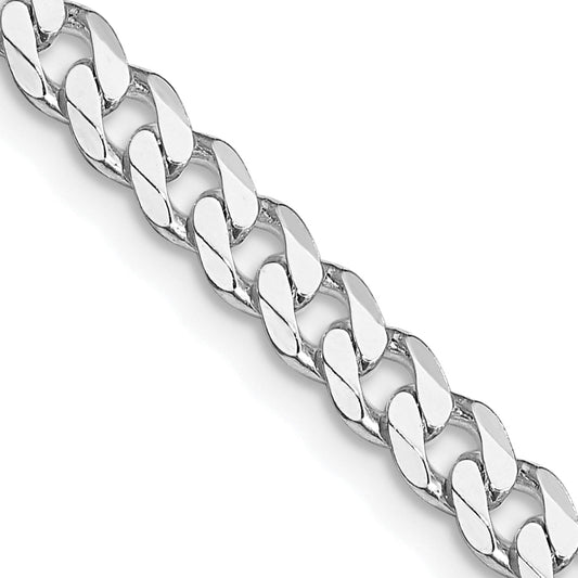 18 Inch Sterling Silver Rhodium-Plated 4.5mm Curb Chain Necklace