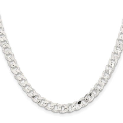24 Inch Sterling Silver 5.7mm Curb Chain Necklace