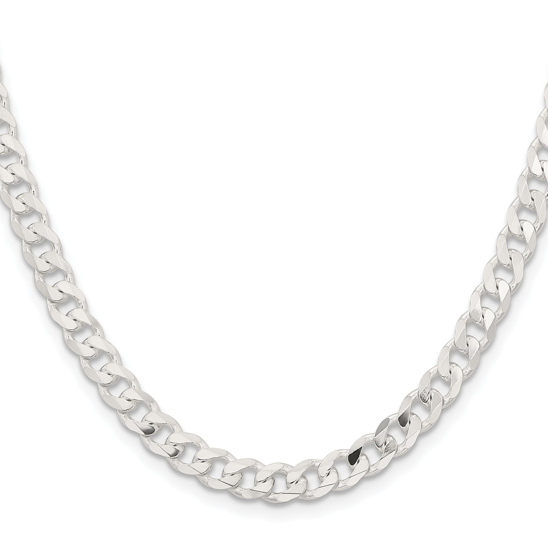 18 Inch Sterling Silver 5.7mm Curb Chain Necklace