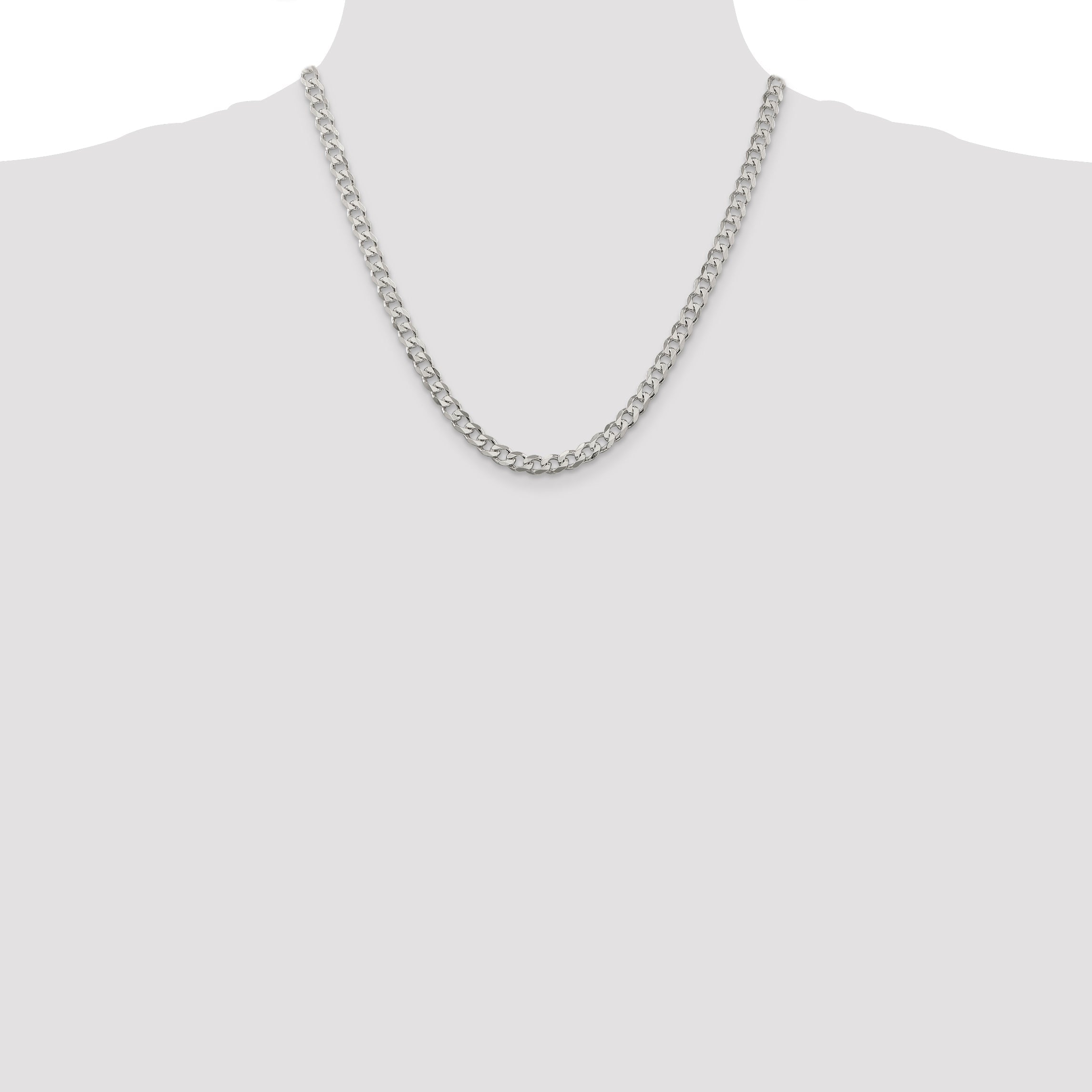 20 Inch Sterling Silver 5.7mm Curb Chain Necklace