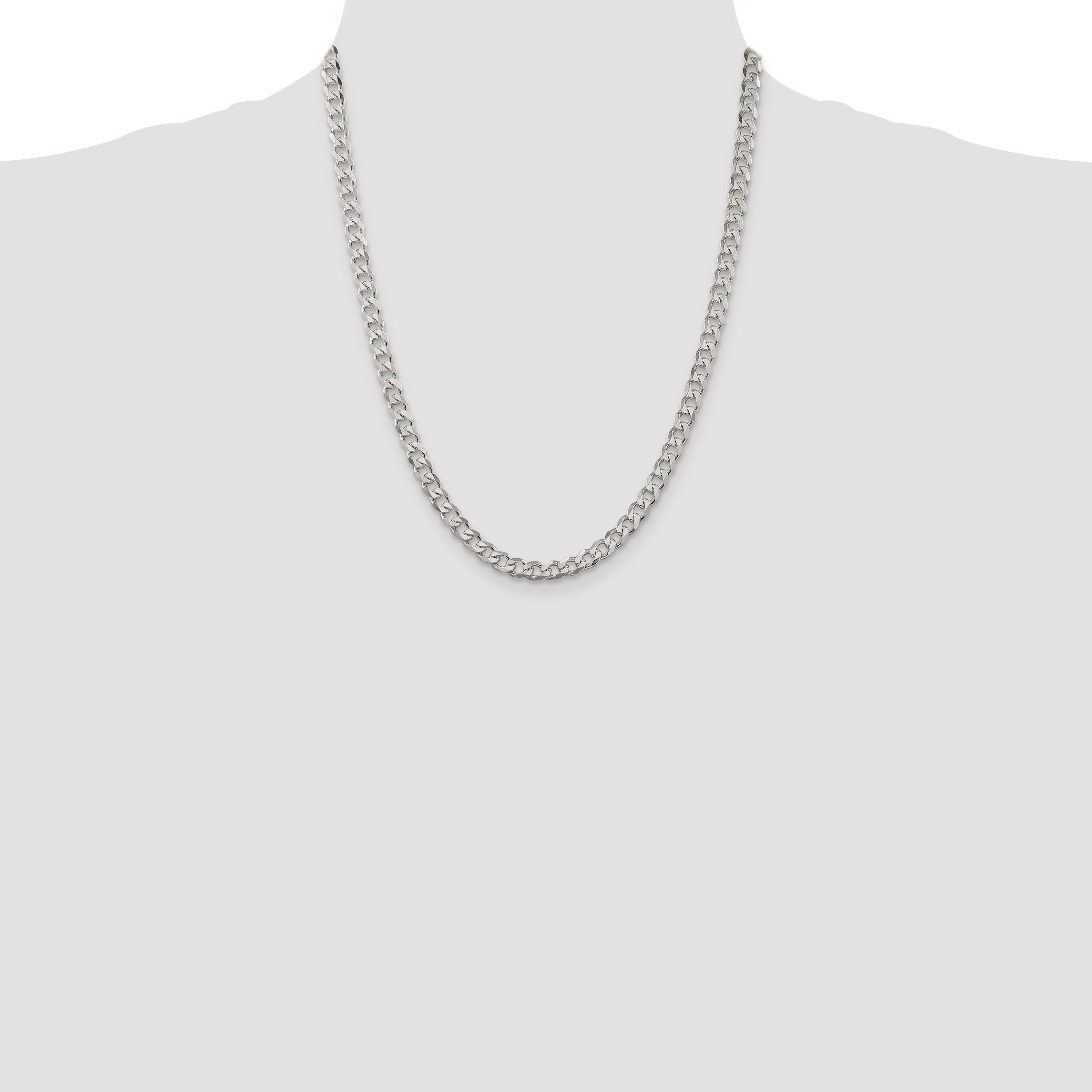 22 Inch Sterling Silver 5.7mm Curb Chain Necklace