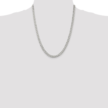 22 Inch Sterling Silver 5.7mm Curb Chain Necklace