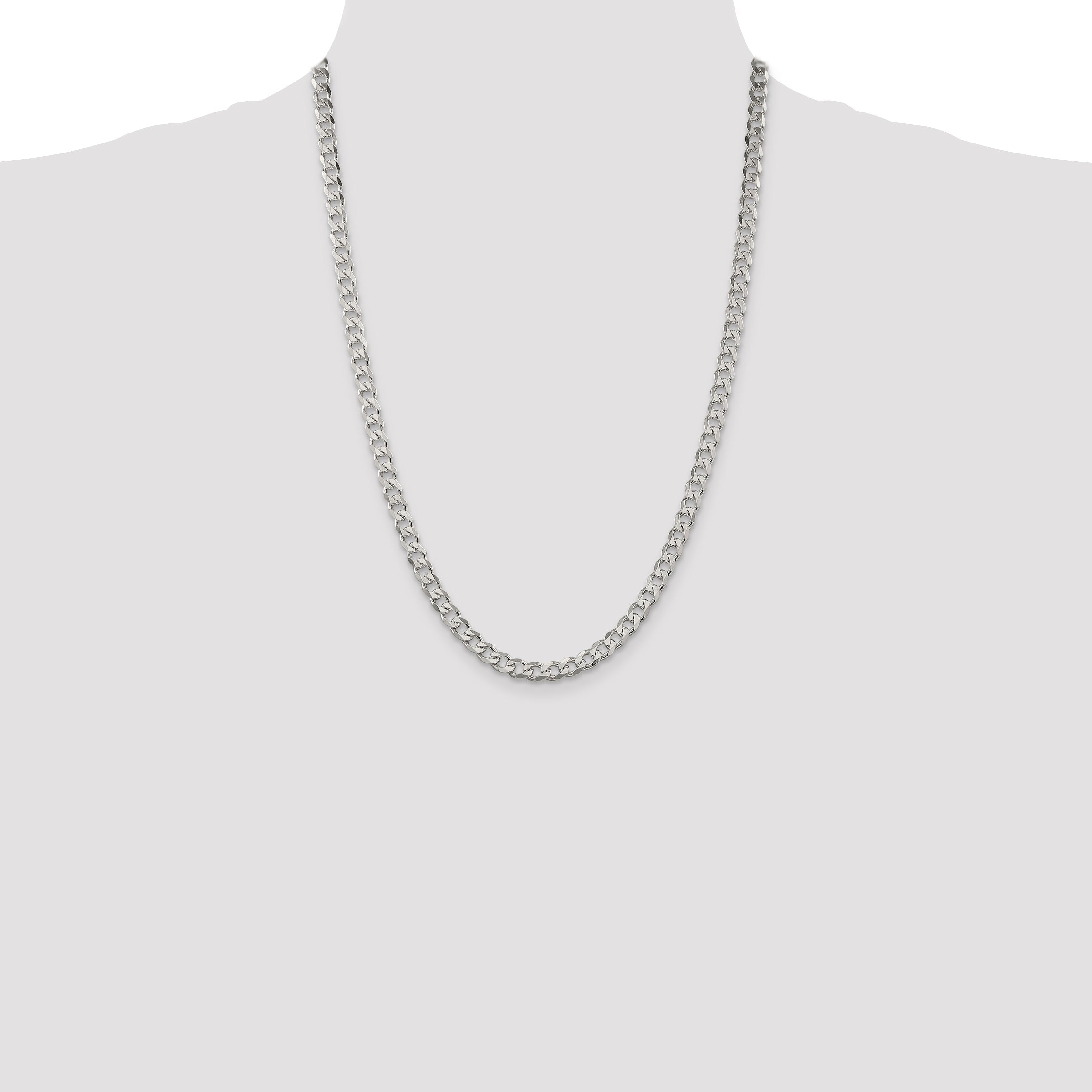 24 Inch Sterling Silver 5.7mm Curb Chain Necklace