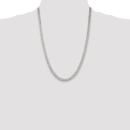 24 Inch Sterling Silver 5.7mm Curb Chain Necklace