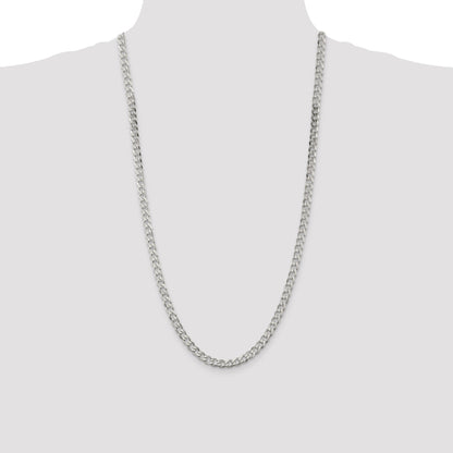 28 Inch Sterling Silver 5.7mm Curb Chain Necklace