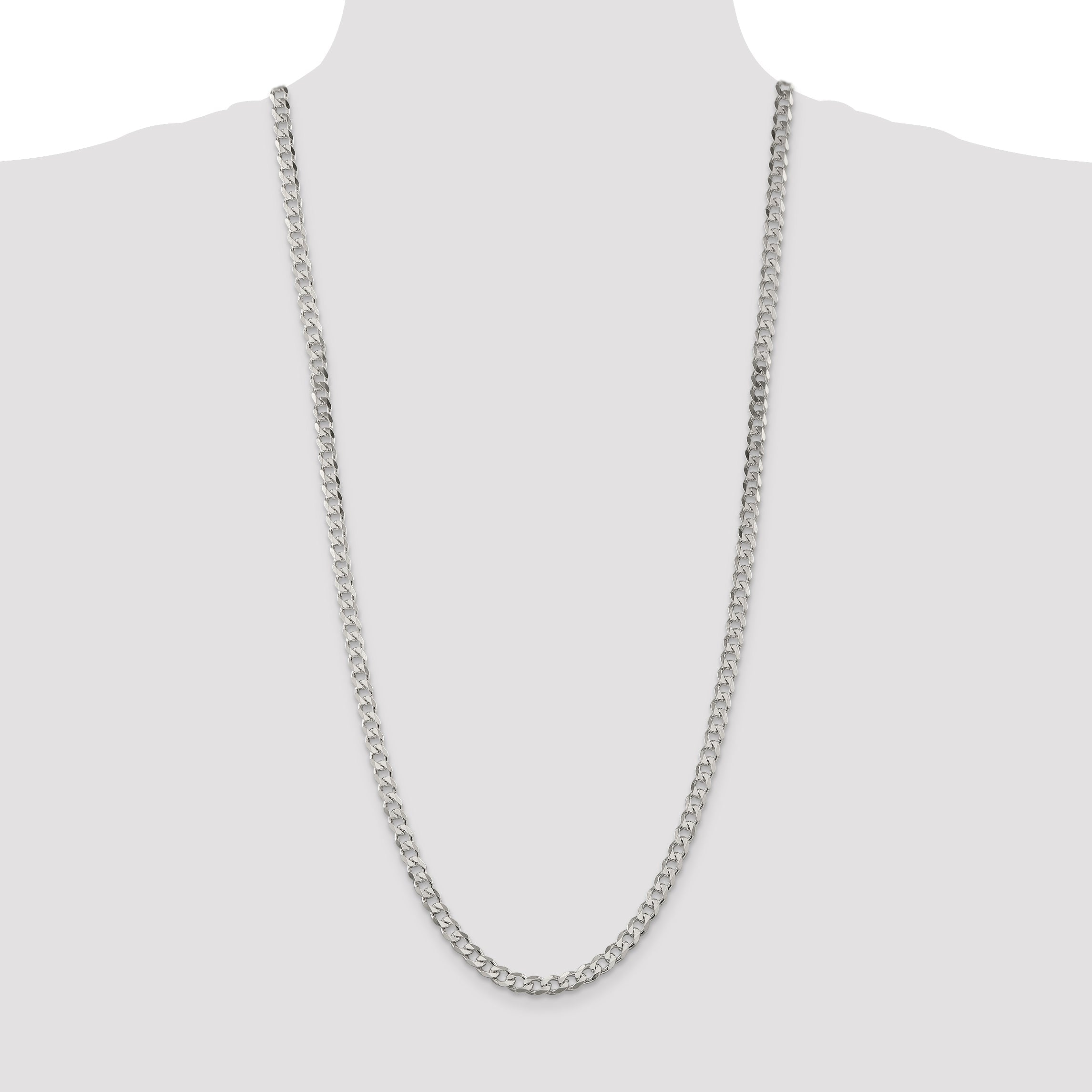 30 Inch Sterling Silver 5.7mm Curb Chain Necklace