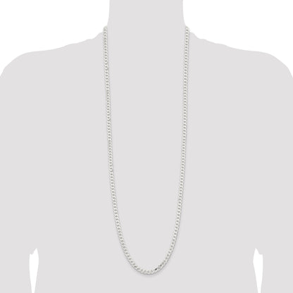 36 Inch Sterling Silver 5.7mm Curb Chain Necklace