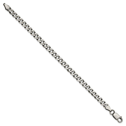7 Inch Sterling Silver Antiqued 5.7mm Curb Chain Bracelet