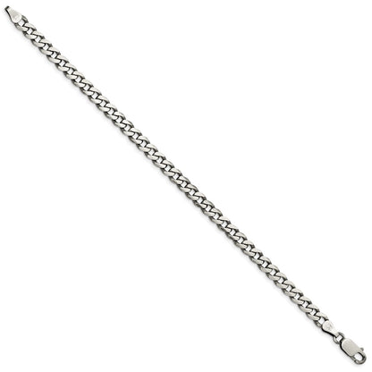 8 Inch Sterling Silver Antiqued 5.7mm Curb Chain Bracelet