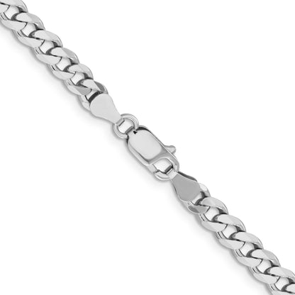 18 Inch Sterling Silver Rhodium-Plated 5.7mm Curb Chain Necklace