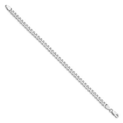 7 Inch Sterling Silver Rhodium-Plated 5.7mm Curb Chain Bracelet