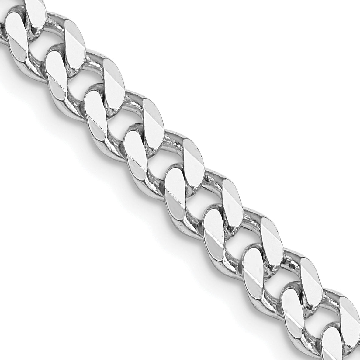 18 Inch Sterling Silver Rhodium-Plated 5.7mm Curb Chain Necklace