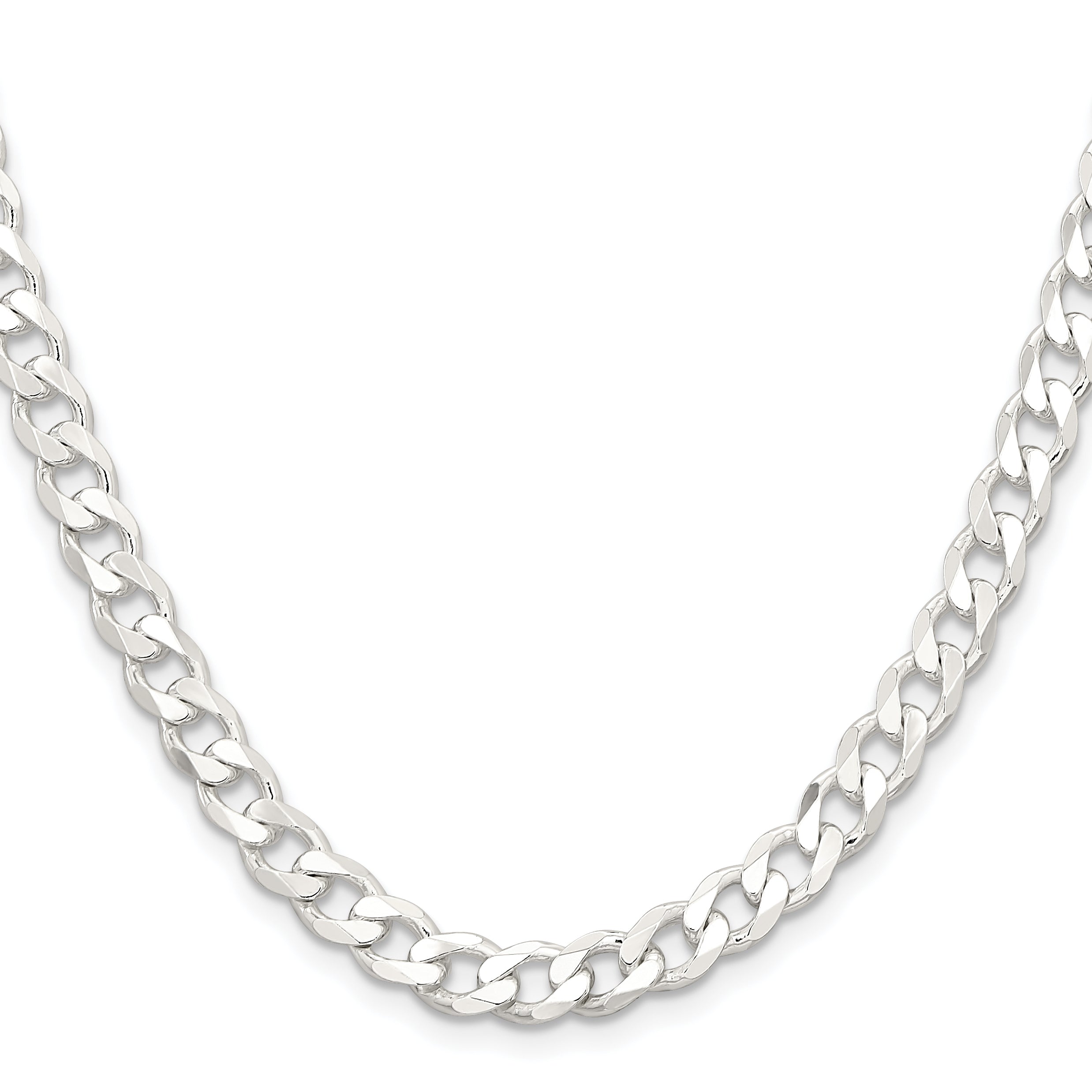 30 Inch Sterling Silver 6.5mm Curb Chain Necklace