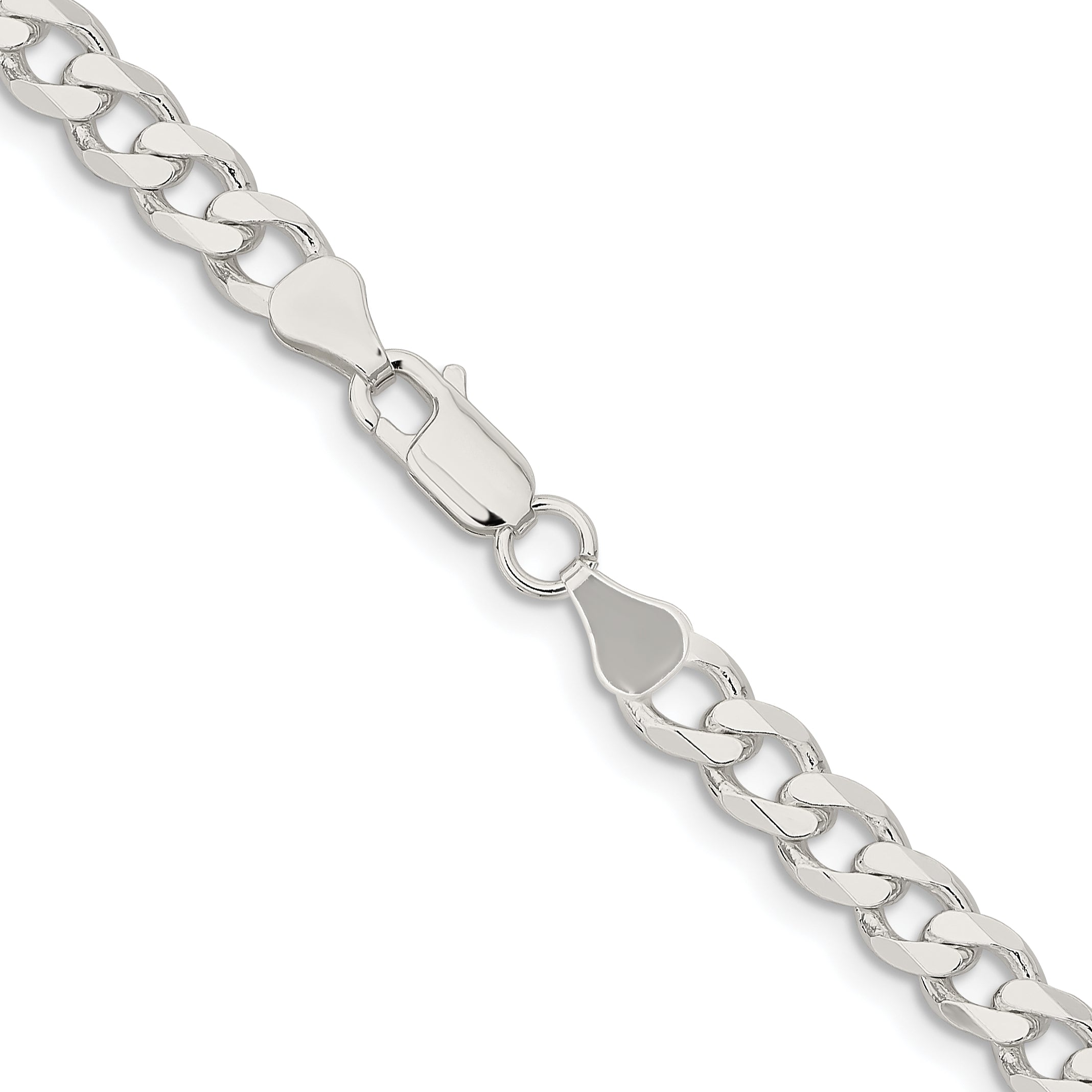 28 Inch Sterling Silver 6.5mm Curb Chain Necklace