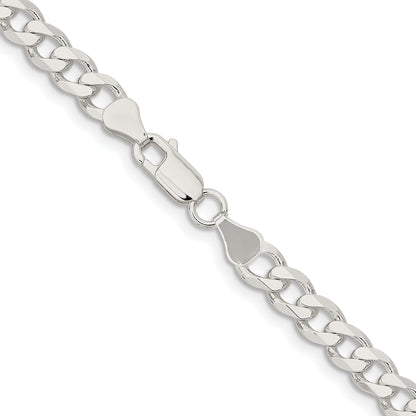 26 Inch Sterling Silver 6.5mm Curb Chain Necklace
